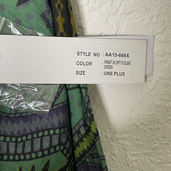 Step In Style NWT Long Sleeve Button Down Lagenlook Boho Dress Sz One Plus Green - Picture 15 of 16